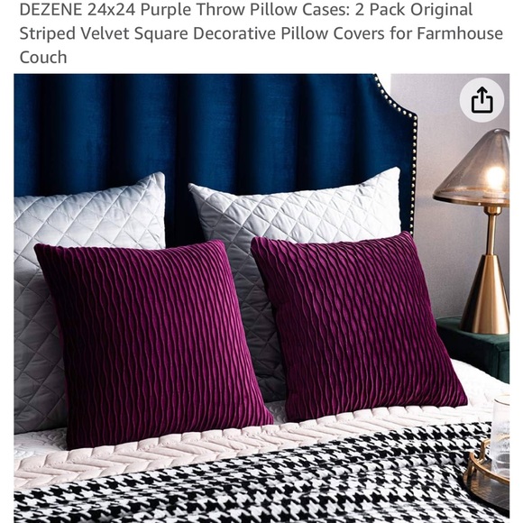 Velvet Throw Pillow Covers - set of 2 - Picture 5 of 7